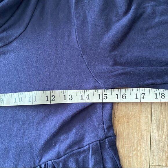 Thyme Maternity Womens Blue Cowl Neck Peplum Longsleeve Shirt Size XS - Picture 6 of 6